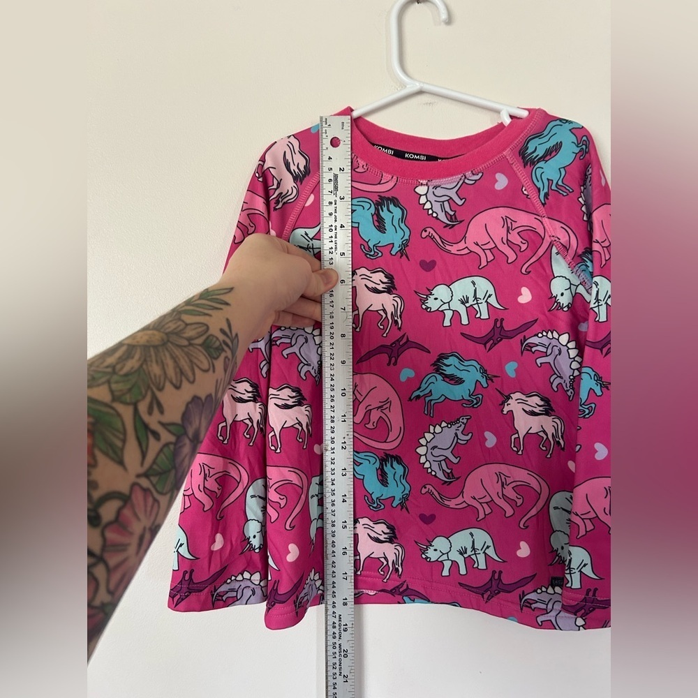 Kombi B3 Velvet Fleece Set Childrens Pink Unisaurus Kids Size Large (Age 6-7) - Picture 3 of 14